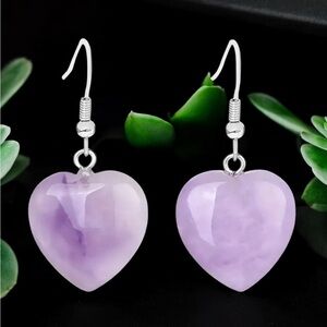 Natural Gemstone Earrings - Amethyst and Rose Quartz (1 pair-sold separately)